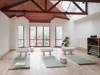 Yoga Studio with green mats
